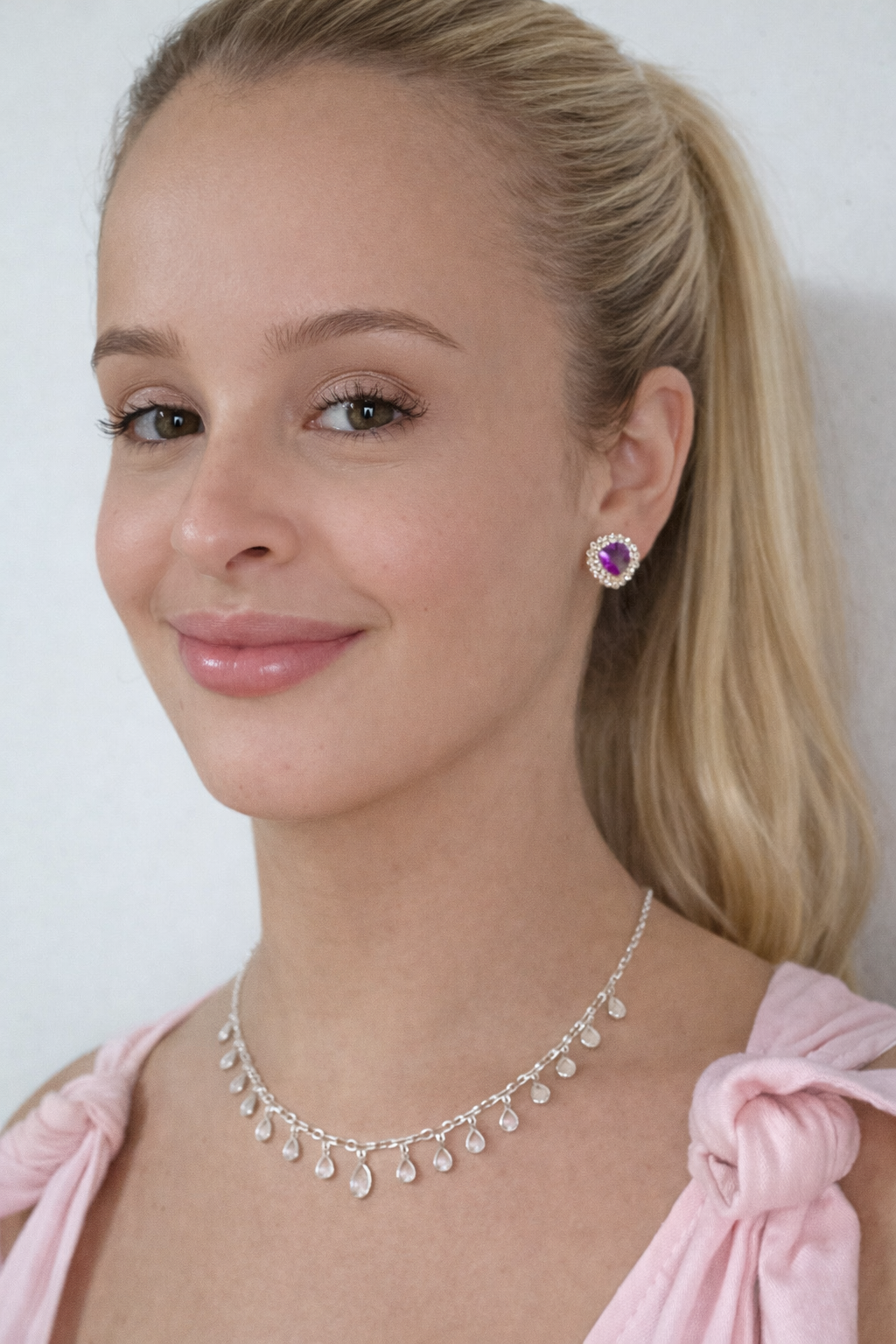Chocker zircônias gota PRATA 925 Descrição: Não há.