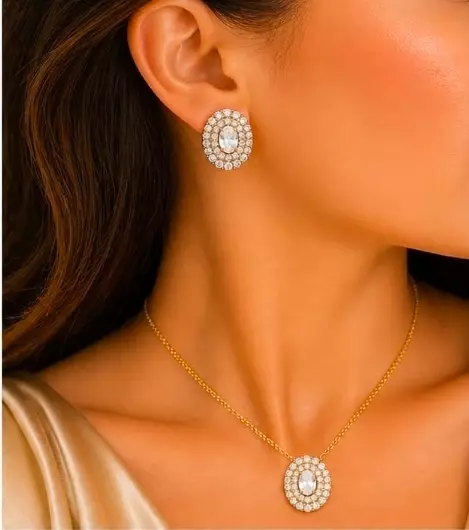 Conjunto Oval Zircônia  Descrição: Não há.