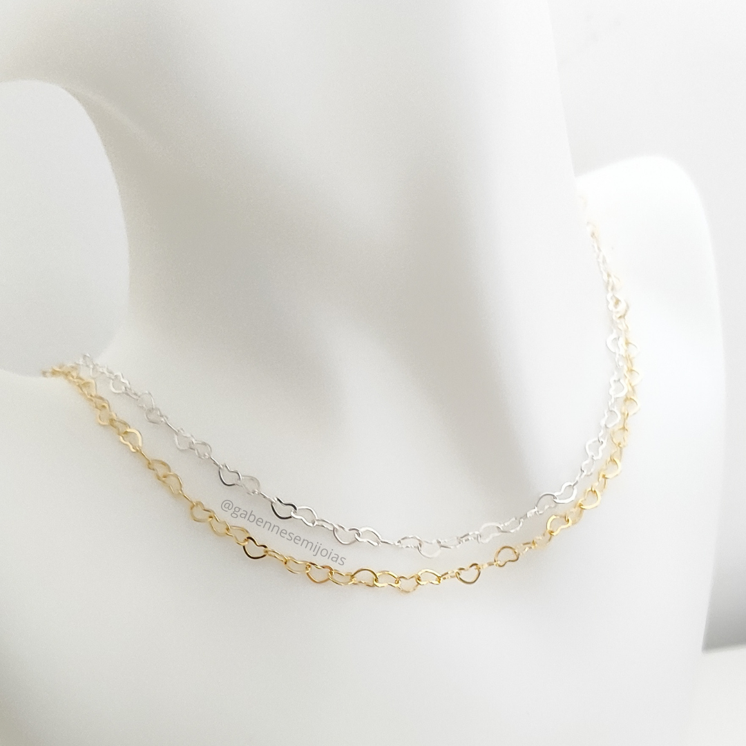 Choker Elo Coração 4mm	 Descrição: Não há.
